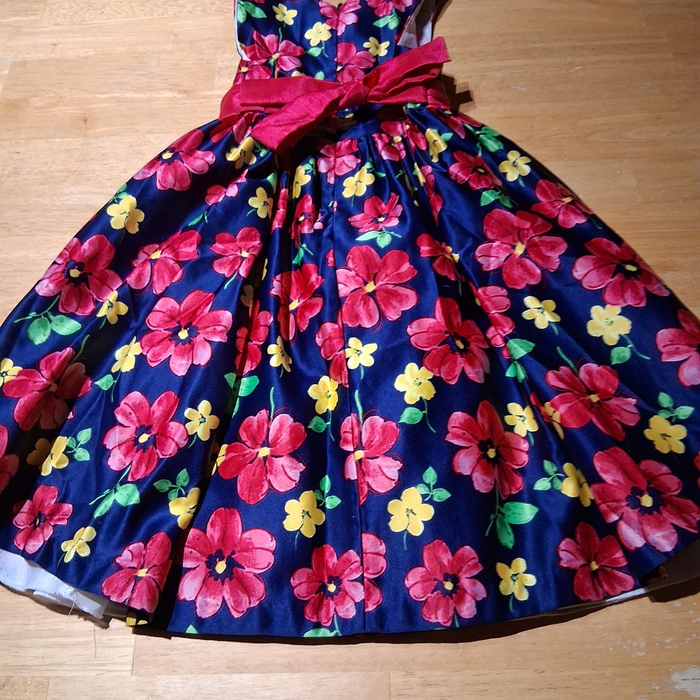 American Princess Floral Dress - Red, Yellow, Blue
